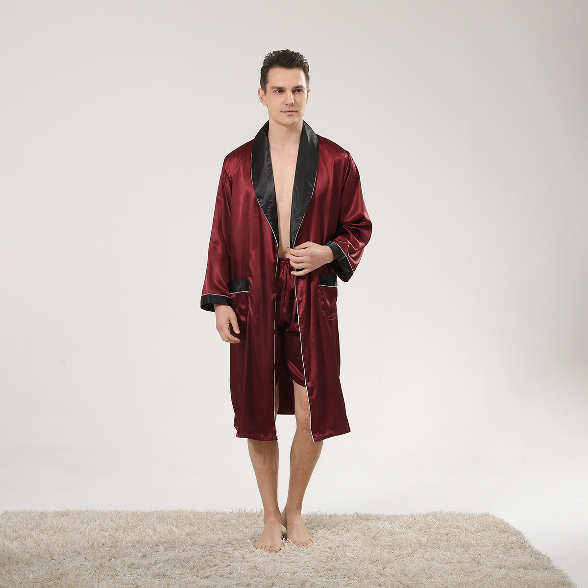 Bahar Siyah Şal Yaka Kırmızı E - Men'S Kimono Accessories incelemesi ve fiyatı