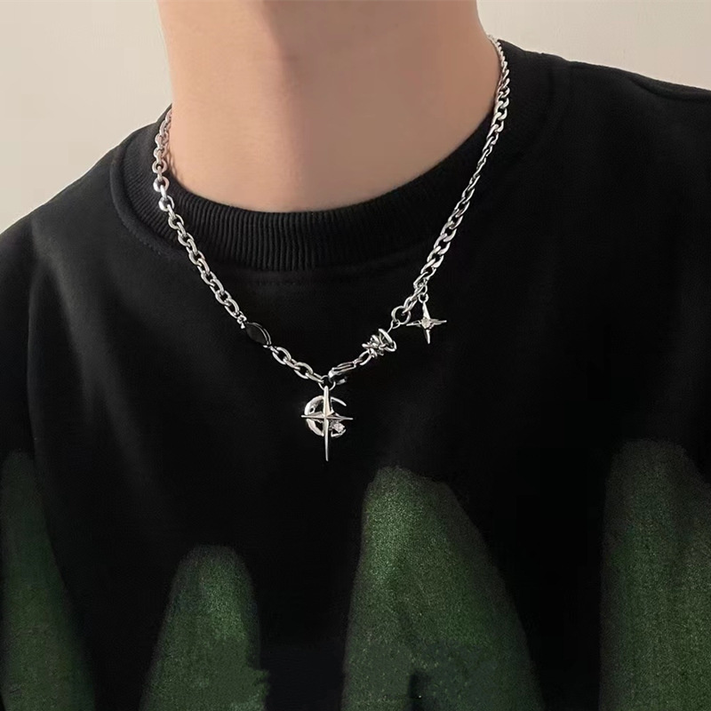 2023 kore moda Punk Punk ay yı - Men Accessories Neck Chain incelemesi ve fiyatı